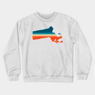 Massachusetts State Retro Map Crewneck Sweatshirt